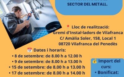 Curs PRL Climatització i Fontaneria – 20 hores