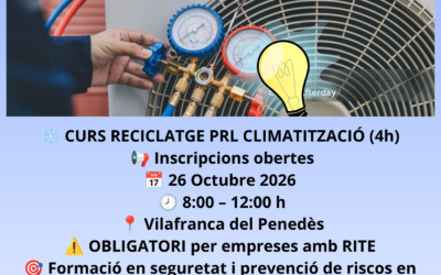 Curs de Reciclatge de Prevenció de Riscos Laborals en Climatització – 4 hores